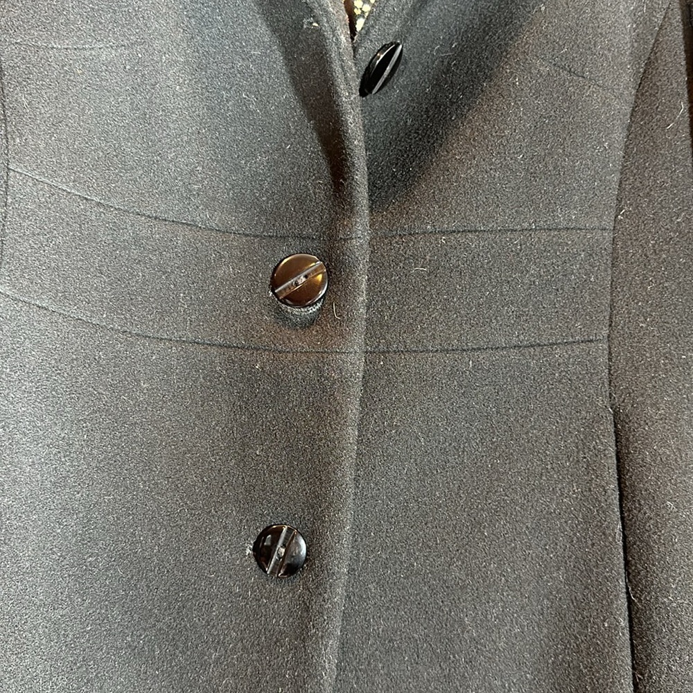 Kenneth Cole Black Dress Coat Floral Lining Tailored Wool - Picture 5 of 8